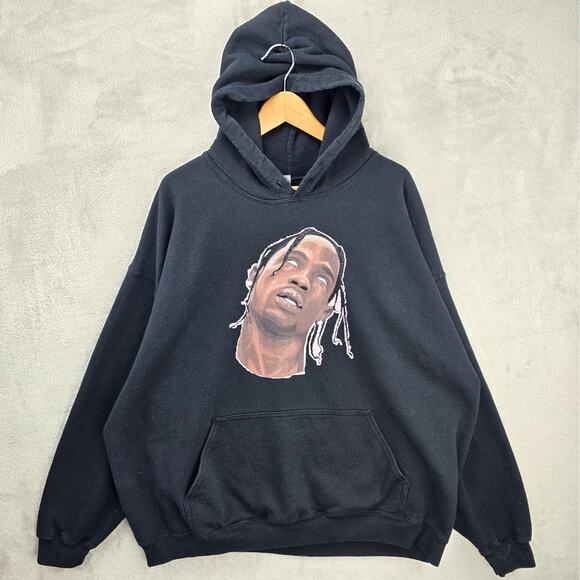 Gildan Other - Travis Scott Astroworld Hoodie Sweatshirt Mens XXL Black Grunge Hip Hop Rap